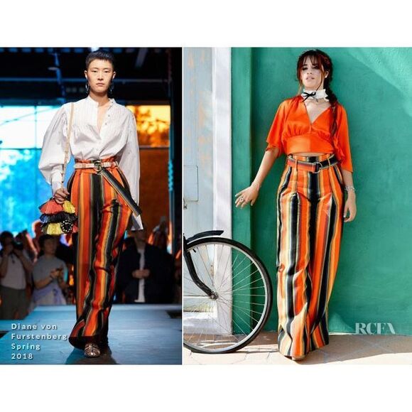 DVF Wide Leg Silk Stripe Pants Size 2 - Picture 3 of 9